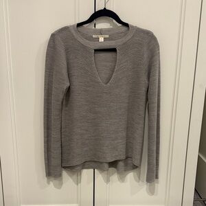 Gray Knit Long Sleeve Sweater